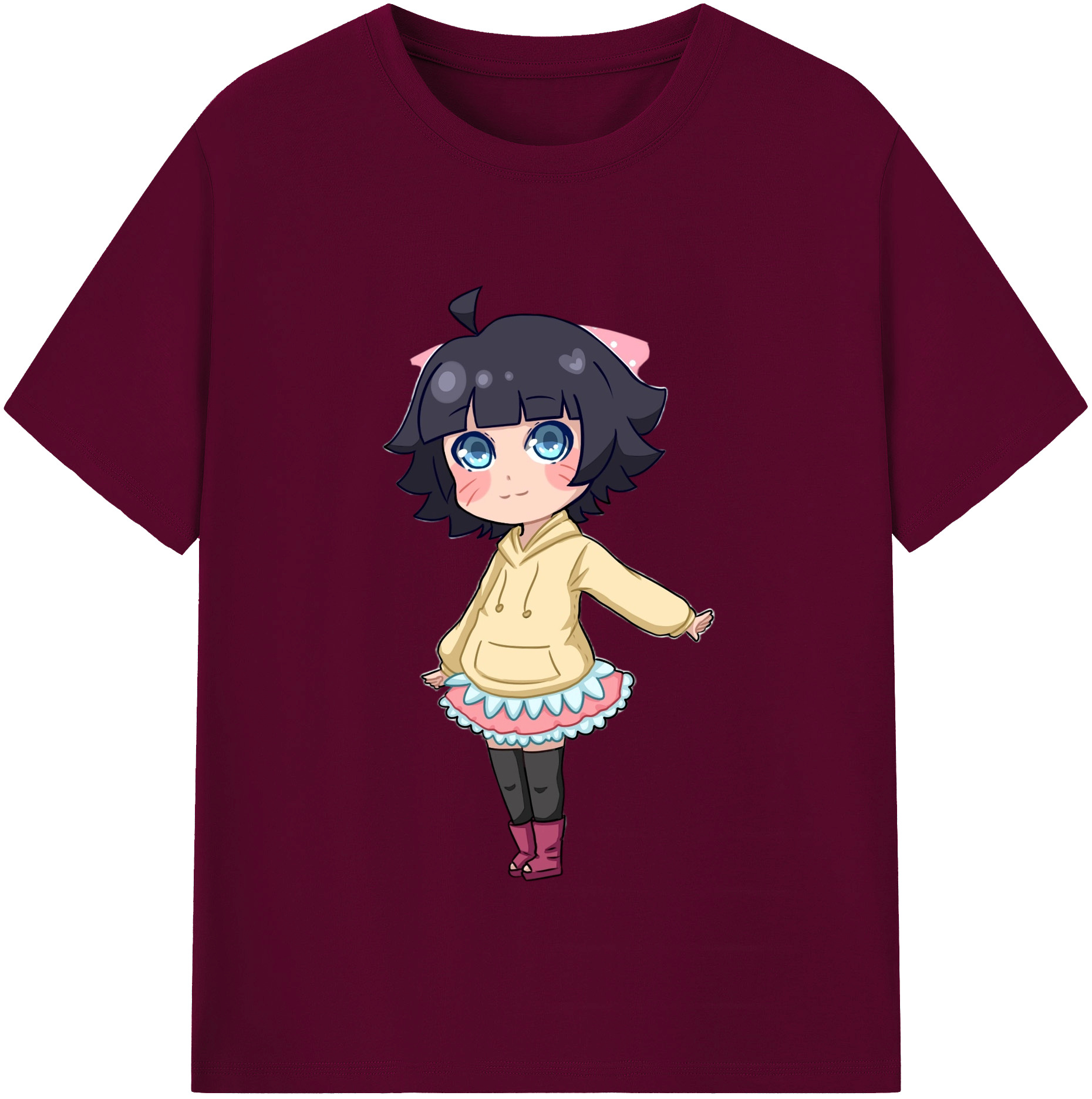 （画像用） NARUTO -ナルト- うずまき ヒマワリ Uzumaki Himawari レディースカジュアルプリントTシャツ（綿100％）